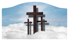 DASHELL-106-BL Three Crosses (Clouds) Blue